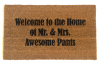 Welcome to the Home of Mr. and Mrs. Awesome Pants™ wedding gift doormat