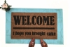 WELCOME! I hope you brought cake. funny great british bake off door mat