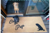 DOUBLEWIDE Casa de Pugs sustainable coir doormat with little black pug and terri