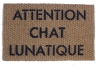 ATTENTION CHAT LUNATIQUE crazy cat door mat french cat lady doormat doormatt