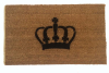 coir outside doormat with a crown on it