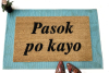 Filipino Pasok po kayo welcome coir doormat photo with paisley boots
