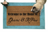 Welcome to the house of Grami and Kpaw grandparent gift damn good doormats