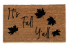 It's Fall Y'all Falling Autumn leaves coir outdoor sustainable Doormat