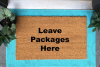 Leave packages here- custom mat for Jason