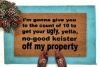 SALE! KEISTER off my property funny Home Alone doormat