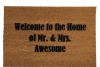Welcome to the Home of Mr. and Mrs. AWESOME doormat wedding anniversary gift