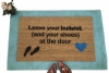 Leave your bullshit (and your shoes) blue heart at he door shoes off doormat