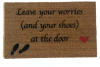 SCRIPT Leave your worries (and your shoes) at the door (heart)- Doormat
