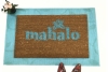 mahalo, hawaiian welcome, doormat, welcome mat, tiki style