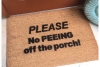 please no peeing off the porch boys house funny rude doormat