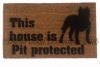 This house is Pit protected doormat safety love dog door mat