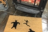Customizable Prehistoric Cave painting family funny doormat