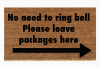 no need to ring bell please Leave packages here funny doormat amazon ups