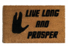 Live Long & Prosper Star Trek Doormat with vulcan greeting hand symbol