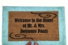 SALE! Welcome to the Home of Mr. and Mrs. Awesome Pants™ wedding gift doormat