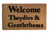 Welcome Theydies & Gentlethem LGBTQIA Pronouns Gay Pride doormat funny Door Mat