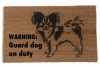 papillon warning guard dog on duty funny dog lover doormat