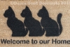 Cats- welcome to our home-  Hand Painted doormat