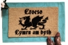 Welsh Welcome- Croeso, Cymru am byth dragon doormat