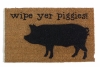 wipe your piggies, funny pigbarnyard Farmhouse doormat