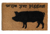 wipe your piggies, funny pig barnyard Farmhouse doormat
