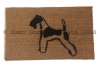 Wire Terrier Warning: Guard dog on duty funny doormat