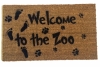 Welcome to the Zoo doormat baby dog and cat footprints