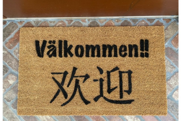 CHINESE & Swedish bilingual Scandanavian decor  welcome doormat