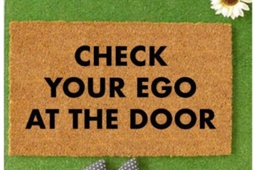 Check your ego at the door Mantra mindful doormat