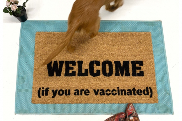WELCOME if you are vaccinated doormat funny covid entry mat