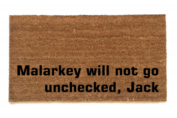 Biden blue wave doormat reading malarkey will not go unchecked coir doormat