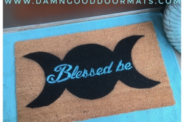WICCAN Blessed be Goddess Moon doormat, witchcraft