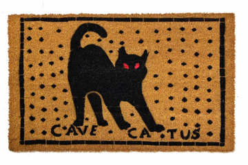 coir outside black cat doormat Cave Catus Pompeii mosaic "Beware of Cat" doormat