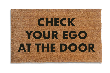 Check your ego at the door Mantra mindful coir doormat