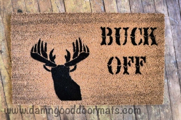 Buck Off! Deer hunter funny doormat