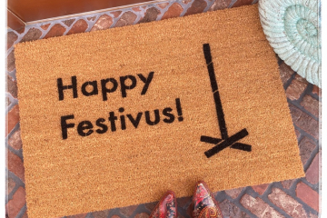 Happy Festivus Seinfeld funny sustainable coir doormat