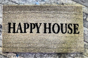 happy house welcome cosy home doormat