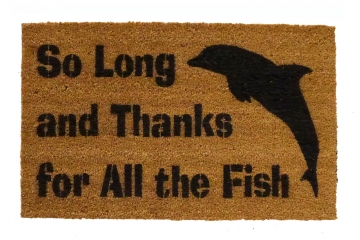 so long thanks for all the fish douglas adams hitchikers guide galaxy nerdy gift