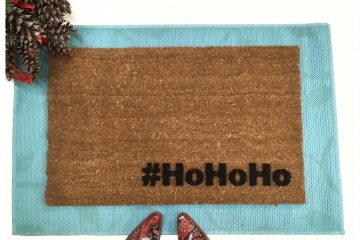 Ho Ho Ho Santa Christmas funny welcome hashtag doormat doormatt
