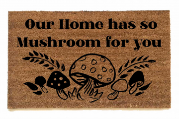 photo of coir doormat Our home has so mushroom for you with vintage 70's mushroo