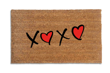 Valentine's Day Hugs and Kisses indoor outdoor all-weather doormat