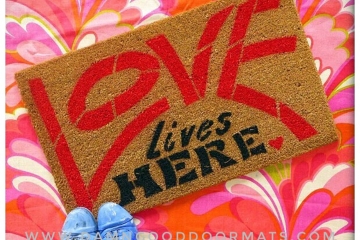 Love lives HERE! hippy doormat