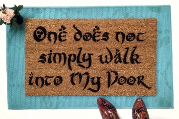 Walk into MY DOOR MORDOR, funny JRR Tolkien nerd doormat