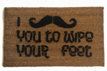 I mustache you to wipe your feet novelty funny doormat
