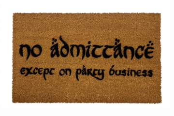 Bilbo no admittance except on party business nerdy doormat Tolkien doormat