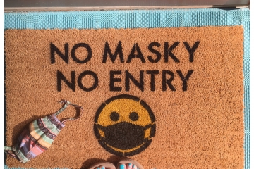 No Masky No Entry doormat covid 19 coronavirus