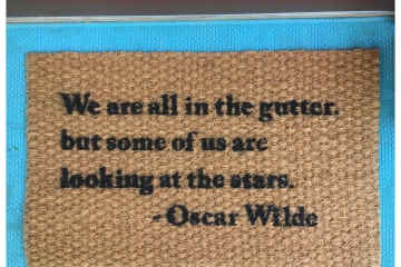 oscar wilde quote gutter stars literary english teacher retirement gift doormat