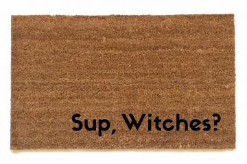 sup witches halloween coir outside doormat