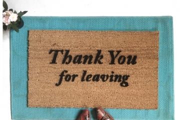 Thank you for leaving. Curb your Enthusiasm Funny doormat